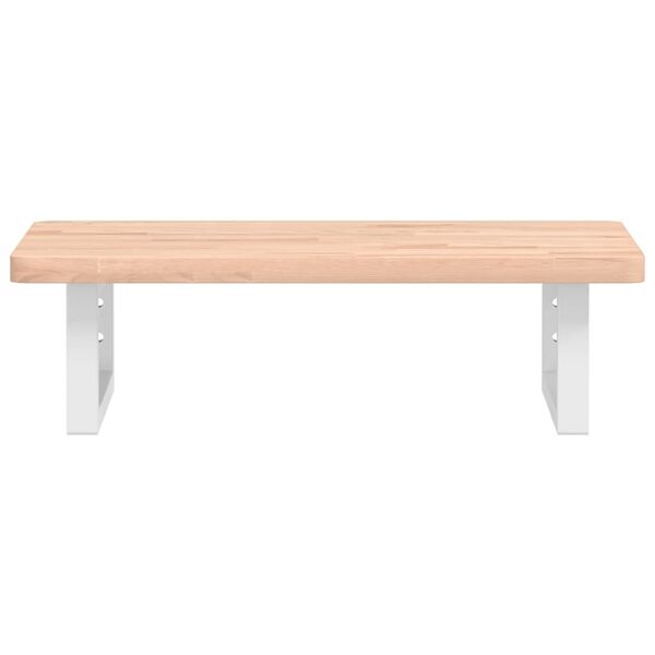 vidaXL Ripiano a Parete per Lavabo in Acciaio e Massello di Faggio