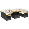 vidaXL Set Divani da Giardino 10pz con Cuscini in Polyrattan Nero