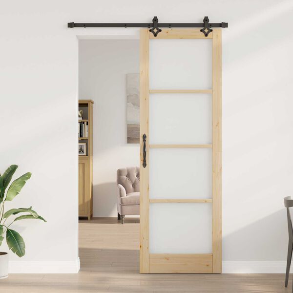 vidaXL Porta scorrevole Naturale 78 x 232 cm