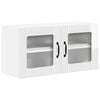 vidaXL Mobile in vetro da parete LUCCA Bianco Lucido 80 x 31 x 40 cm