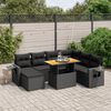 vidaXL Set Divani da Giardino con Cuscini 8 pz Nero in Polyrattan