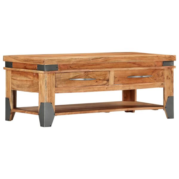 vidaXL Tavolino da Caff&egrave; 110x52x45 cm in Legno Massello di Acacia