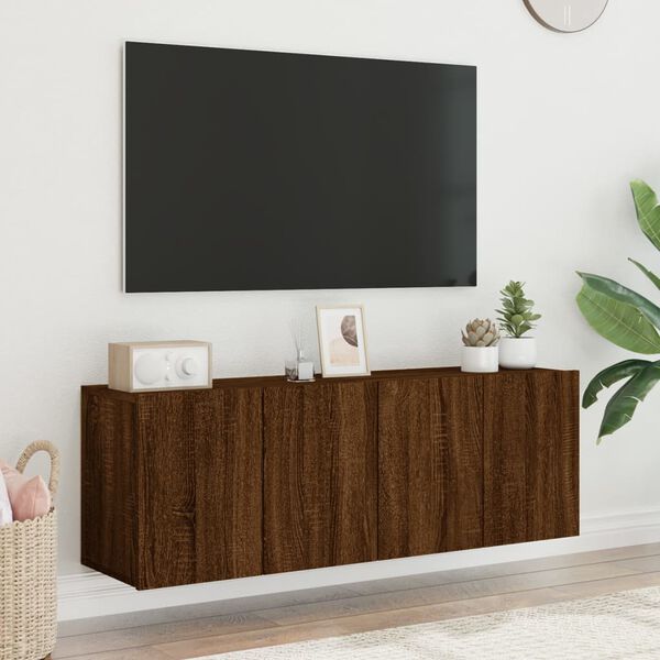 vidaXL Mobili TV a Parete 2pz Rovere Marrone 60x30x41 cm