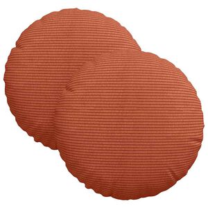 vidaXL Cuscini per Seduta 2 pcs Rosso Arancio &Oslash; 30 cm Tessuto in Cords