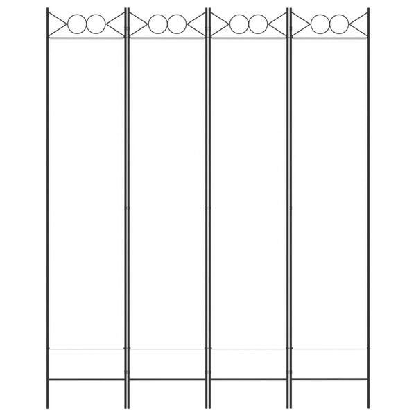 vidaXL Divisorio a 4 Pannelli Bianco 160x200 cm Tessuto