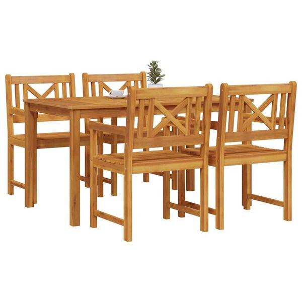 vidaXL Set da Pranzo per Giardino 5 pcs Marrone
