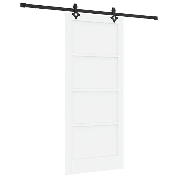 vidaXL Porta scorrevole Bianco e Nero 86 x 198,5 cm Pino massello