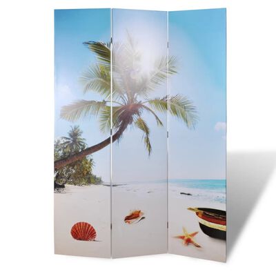 vidaXL Paravento Pieghevole 120x170cm con Stampa Spiaggia
