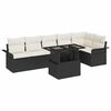 vidaXL Set Divano da Giardino con cuscino 7 pcs Nero Poly Rattan