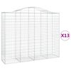 vidaXL Cesti Gabbioni ad Arco 13 pz 200x50x160/180 cm Ferro Zincato