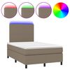 vidaXL Letto a Molle con Materasso e LED Tortora 120x190 cm in Tessuto
