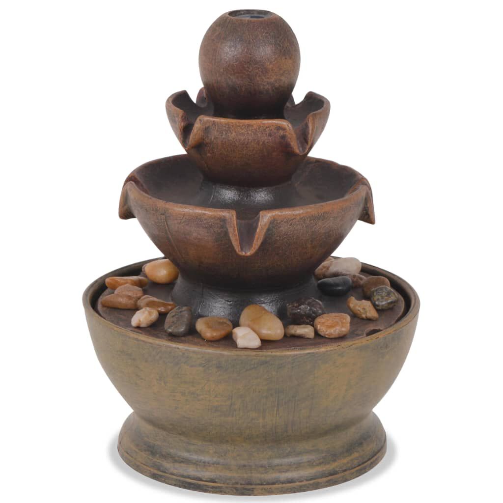 Fontana Da Tavolo In Resina Con Paesaggio - Decorazione Per Casa E Ufficio, 28x20x15 Cm - Foto 5