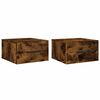 vidaXL Comodini a Muro 2 pz Rovere Fumo 35x35x20 cm