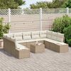vidaXL Set Divano da Giardino 9 pcs Beige e Crema Polyrattan