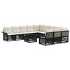 vidaXL Set Divano da Giardino 12 pz Nero polyrattan