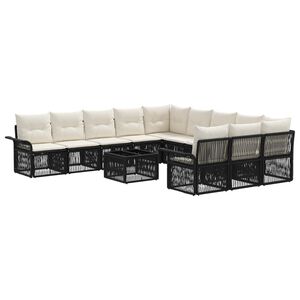 vidaXL Set Divano da Giardino 12 pz Nero polyrattan