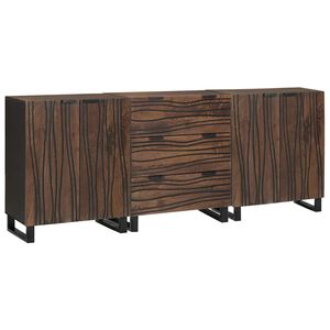 vidaXL Set di Credenze 3 pz Marrone Noce Legno di mango massello