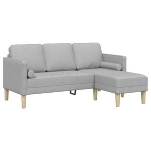 vidaXL Set di divani Grigio Nuvola 173 x 131 x 67 cm Poliestere