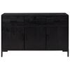 vidaXL Credenza Nera 110x35x70 cm in Legno Massello di Pino