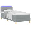 vidaXL Letto a Sorgente LED con led Grigio chiaro 90 x 200 cm Tessuto