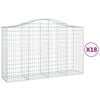 vidaXL Cesti Gabbioni ad Arco 18 pz 200x50x120/140 cm Ferro Zincato