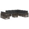 vidaXL Set Divano da Giardino 10 pz Grigio e Grigio Scuro polyrattan