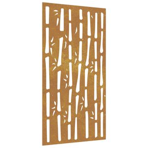 vidaXL Decorazione Muro da Giardino 105x55 cm Bamb&ugrave; in Acciaio Corten