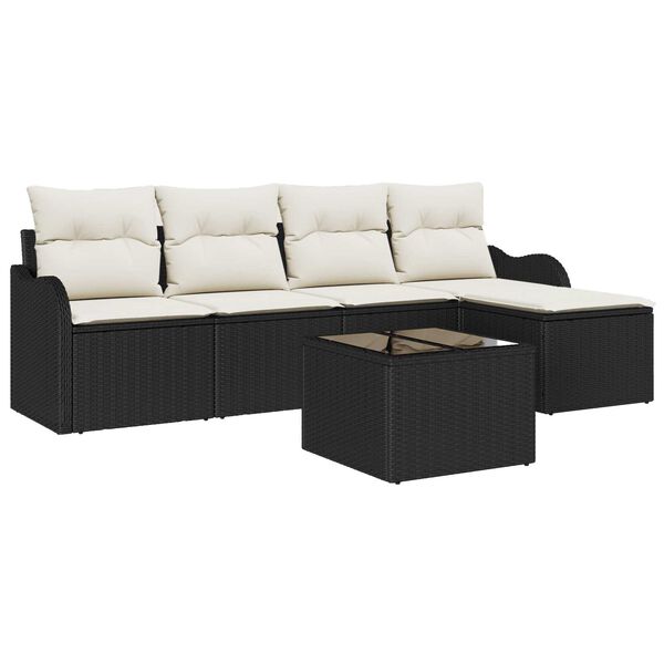 vidaXL Set Divano da Giardino 6 pcs Marrone polyrattan