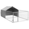 vidaXL Cuccia per Cani da Esterno con Recinto 5x2x1,5m Acciaio Zincato