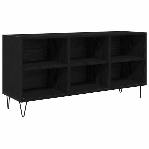 vidaXL Mobile TV Rovere Nero 103,5 x 30 x 50 cm Legno multistrato