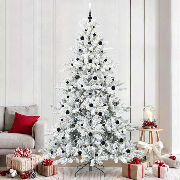 vidaXL Albero di Natale Artificiale con Rami Pieghevoli Bianco 240 cm