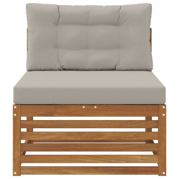 vidaXL Divano centrale da esterno Legno di Acacia Massello Naturale