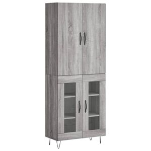 vidaXL Credenza Grigio Sonoma 69,5x34x180 cm in Legno Multistrato