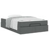 vidaXL Struttura letto con materasso 2 pcs Grigio Sfumato Tessuto