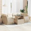 vidaXL Set Divani da Giardino 7 pz con Cuscini Beige in Polyrattan