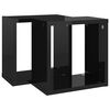 vidaXL Mensole Parete a Cubo 2 pz Nero Lucido 26x15x26 cm