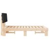 vidaXL Letto con Testiera Rivestita Nero 120 x 200 cm Pino massello