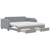 vidaXL Divano Letto Estraibile Cassetti Grigio Chiaro 90x200cm Tessuto