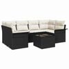 vidaXL Set Divano da Giardino 7 pz Nero polyrattan