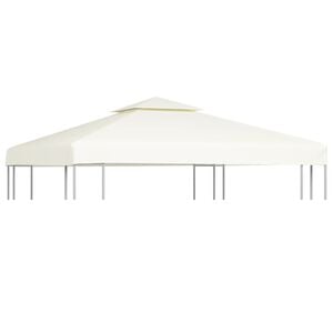 vidaXL Telo di Ricambio per Gazebo 310g/m&sup2; Bianco Crema 3x3m