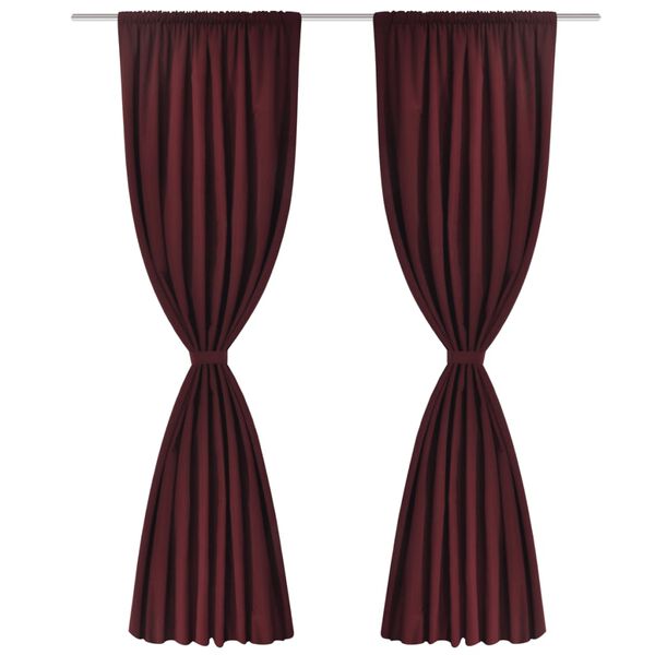 vidaXL Tende Oscuranti 2 Strati 2 pz 140 x 245 cm Bordeaux