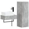 vidaXL Set di mobili per il bagno 2 pz Grigio Cemento
