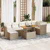 vidaXL Set Divano da Giardino 8 pz con Cuscini Beige in Polyrattan