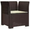 vidaXL Poltrona a 1 Posto con Cuscino Aspetto Rattan PP Marrone