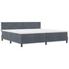 vidaXL Letto a molle con materasso Grigio scuro 200 x 200 cm Velluto