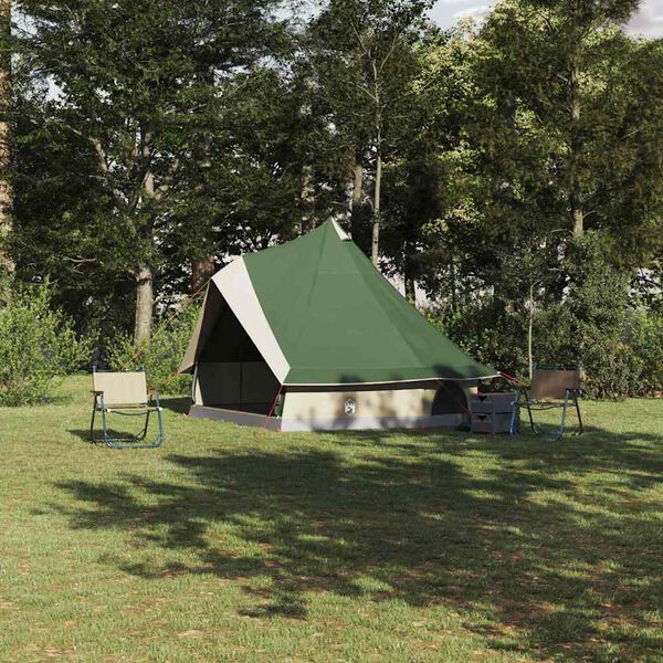 vidaXL Tenda Tipi con tetto Verde 400 x 346 x 250 cm taffet&agrave;