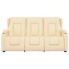 vidaXL Divano Massaggiante 3 Posti con Portabicchieri Crema Similpelle