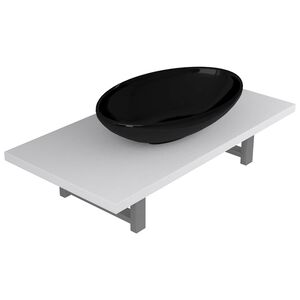 vidaXL Set Mobili da Bagno 2 pz Ceramica Bianco