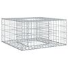 vidaXL Letto rialzato in gabbione 80 x 80 x 40 cm Acciaio zincato