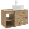 vidaXL Set di mobili per il bagno 2 pz Rovere Artigianale